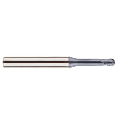 Picture of YG-1 GMF16955 DIA 5/64 SH 0.1875 LOC 0.0781 OAL 2.3750 End Mill Standard Flute Standard Helix Carbide TiAlN Single End Ball Nose 4G Mill