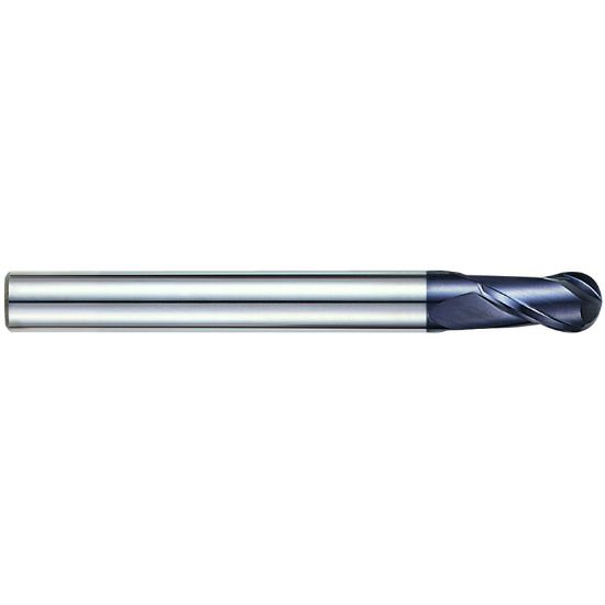 Picture of YG-1 93133 DIA 1 SH 1.00 LOC 2.00 OAL 7.1250 End Mill Standard Flute Standard Helix Carbide TiAlN Single End Ball Nose X-Power