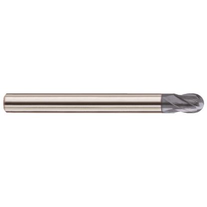 Picture of YG-1 GMF17012 DIA 3/16 SH 0.2500 LOC 0.1563 OAL 2.7500 End Mill Standard Helix Standard Helix Carbide TiAlN Single End Ball Nose 4G Mill