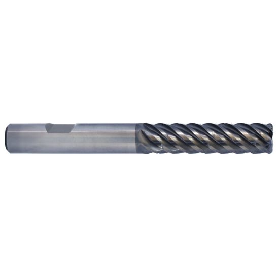Picture of YG-1 GMF59901 DIA 3MM SH 0.2362 LOC 0.3150 OAL 2.2441 End Mill Standard Flute Variable Helix Carbide TiAlN Single End Corner Radius 0.0197 0.50MM V7 Plus