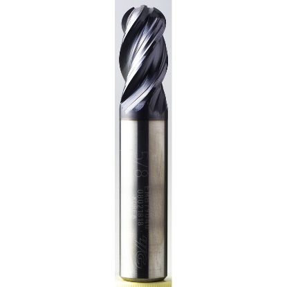 Picture of YG-1 EMB78010 DIA 5/32 SH 0.1875 LOC 0.4375 OAL 2.00 End Mill Standard Flute Variable Helix Carbide TiAlN Single End Ball Nose V7 Mill