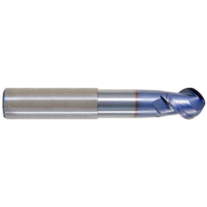 Picture of YG-1 EG910100 DIA 10MM SH 0.3937 LOC 0.3346 OAL 2.9528 End Mill Standard Flute High Helix Carbide TiCN Single End Ball Nose Alu-Power End Mill