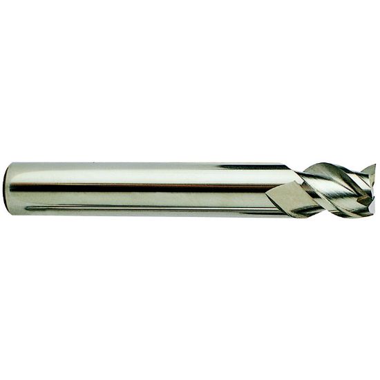 Picture of YG-1 25584-030 DIA 3/8 SH 0.3750 LOC 0.50 OAL 2.00 End Mill Standard Flute High Helix Carbide Uncoated Single End Corner Radius 0.0300 0.76MM Alu-Power End Mill