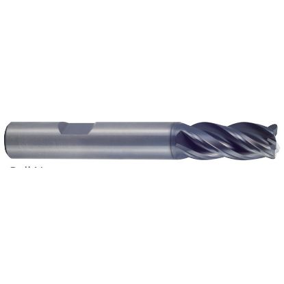 Picture of YG-1 UGMF71925 DIA 1/2 SH 0.50 LOC 1.00 OAL 3.00 End Mill Standard Flute Variable Helix Carbide TiAlN Single End Corner Radius 0.0100 0.25MM V7 Plus A
