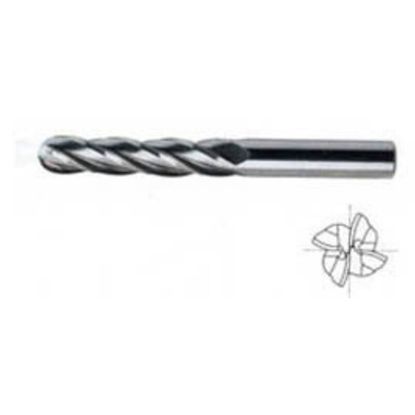 Picture of YG-1 53504TC DIA 3/16 SH 0.1875 LOC 1.00 OAL 4.00 End Mill Standard Flute Standard Helix Carbide TiCN Single End Ball Nose Carbide End Mill