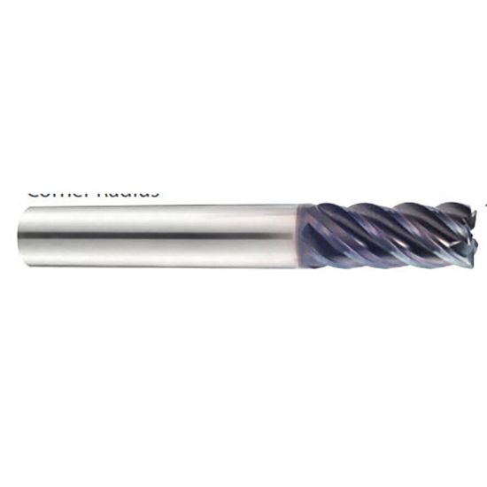 Picture of YG-1 UGMG34885 DIA 1-1/4 SH 1.2500 LOC 3.2500 OAL 6.00 End Mill Standard Flute Variable Helix Carbide TiAlN Single End Corner Radius 0.2500 6.35MM TitaNox Power End Mill