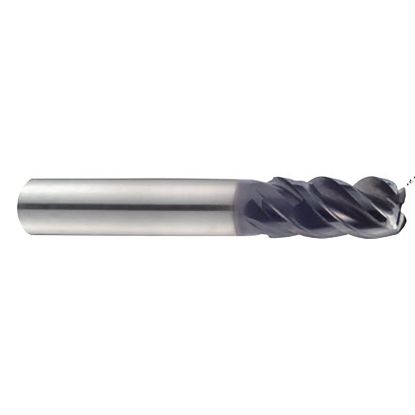 Picture of YG-1 UGMG42907 DIA 3/8 SH 0.3750 LOC 0.8125 OAL 2.50 End Mill Standard Flute Variable Helix Carbide TiAlN Single End Corner Radius 0.0900 2.29MM TitaNox Power End Mill
