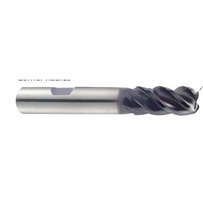 Picture of YG-1 UGMG43906 DIA 3/8 SH 0.3750 LOC 0.8125 OAL 2.50 End Mill Standard Flute Variable Helix Carbide TiAlN Single End Corner Radius 0.0600 1.52MM TitaNox Power End Mill