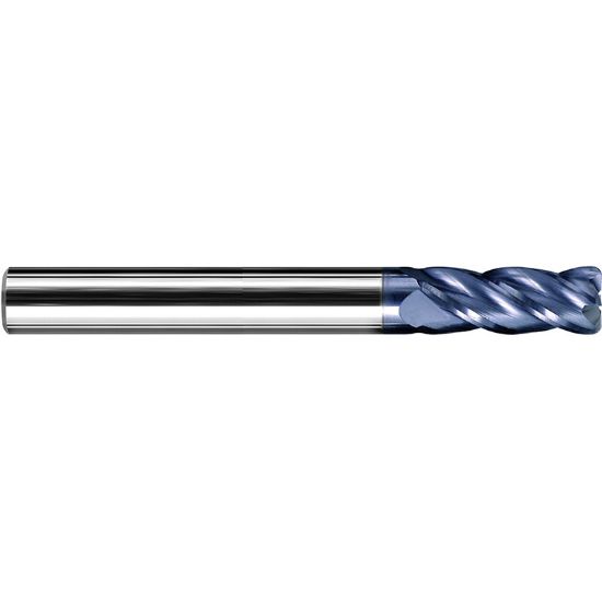 Picture of ZCC HM-4R-D3.0-R0.2 KMG555 DIA 3MM SH 0.1575 LOC 0.3150 OAL 1.9685 End Mill Standard Flute Variable Helix Carbide TiAlN Single End Corner Radius 0.0079 0.20MM
