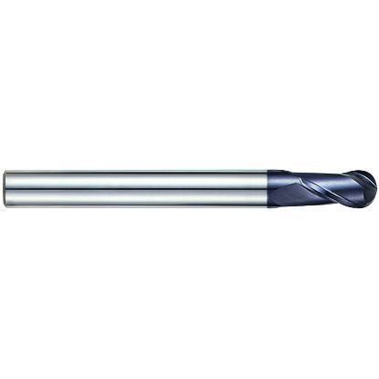 Picture of YG-1 93305 DIA 2MM SH 0.2362 LOC 0.1969 OAL 1.9685 End Mill Standard Flute Standard Helix Carbide TiAlN Single End Ball Nose X-Power