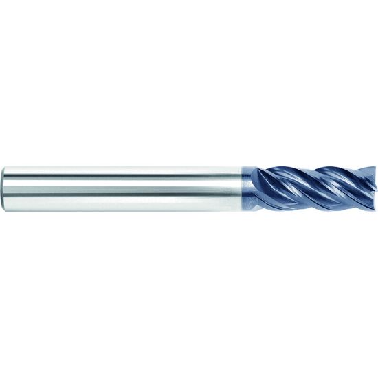 Picture of ZCC VSM-4E-1/4 KMG405 DIA 1/4 SH 0.2500 LOC 0.7500 OAL 2.50 End Mill Standard Flute Variable Helix Carbide TiAlN Single End Square Sharp