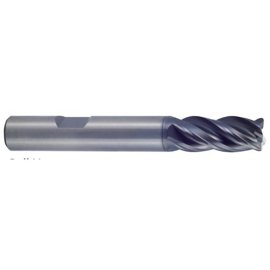 Picture of YG-1 UGMF71921 DIA 7/16 SH 0.4375 LOC 1.00 OAL 2.7500 End Mill Standard Flute Variable Helix Carbide TiAlN Single End Corner Radius 0.0600 1.52MM V7 Plus A