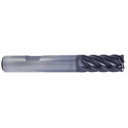 Picture of YG-1 UGMG23928 DIA 1/2 SH 0.50 LOC 3.00 OAL 5.00 End Mill Standard Flute Variable Helix Carbide TiAlN Single End Corner Radius 0.0600 1.52MM V7 Plus A
