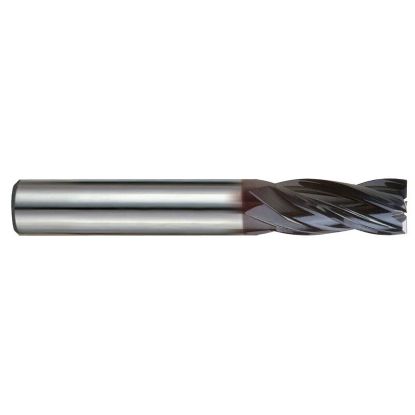 Picture of YG-1 EMD38040 DIA 4MM SH 0.2362 LOC 0.4331 OAL 2.2441 End Mill Standard Flute Variable Helix Carbide TiAlN Single End Square Sharp V7 Mill