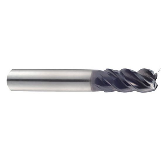 Picture of YG-1 UGMG42929 DIA 3/8 SH 0.3750 LOC 0.8750 OAL 2.50 End Mill Standard Flute Variable Helix Carbide TiAlN Single End Corner Radius 0.0300 0.76MM TitaNox Power End Mill
