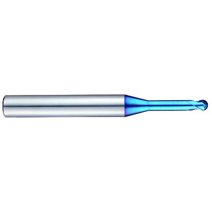 Picture of YG-1 G8A46958 DIA 0.20MM SH 0.1575 LOC 0.0079 OAL 1.771 End Mill Standard Helix Standard Helix Carbide TiAlN Single End Ball Nose X-5070 End Mill