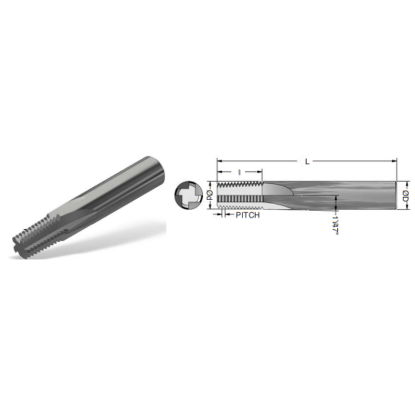 Picture of ADVENT Tool 581458-1CSNPTF6 Carbide Thread Mill 14.00TPI NPT 0.620 Cutter Diameter Cylindrical 0.6250 Shank