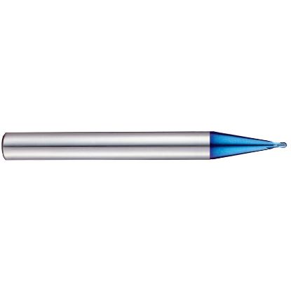 Picture of YG-1 G8A53008 DIA 0.80MM SH 0.2362 LOC 0.0315 OAL 1.968 End Mill Standard Flute Standard Helix Carbide TiAlN Single End Ball Nose X-5070 End Mill