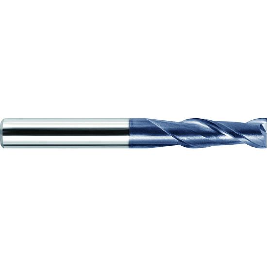 Picture of ZCC GM-2E-1/2 KMG303 DIA 1/2 SH 0.50 LOC 1.00 OAL 3.00 End Mill Standard Flute Variable Helix Carbide TiAlN Single End Square Sharp