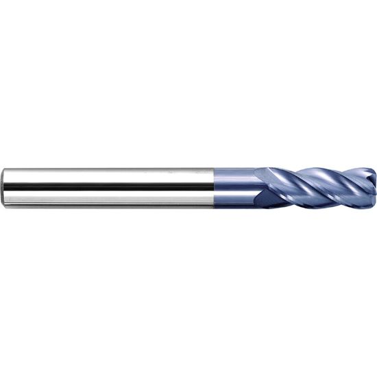 Picture of ZCC GM-4R-1/2-030R DIA 1/2 SH 0.50 LOC 1.00 OAL 3.00 End Mill Standard Flute Variable Helix Carbide TiAlN Single End Corner Radius 0.0300 0.76MM