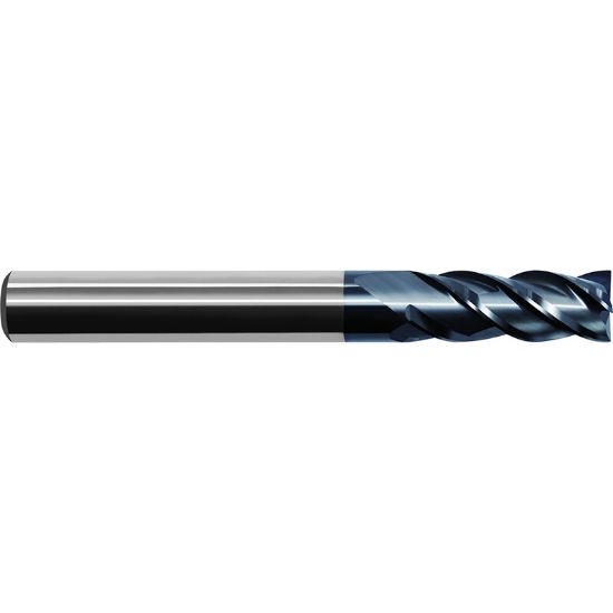 Picture of ZCC UM-4E-1/2 DIA 1/2 SH 0.50 LOC 1.50 OAL 3.00 End Mill Standard Flute Variable Helix Carbide TiAlN Single End Square Sharp