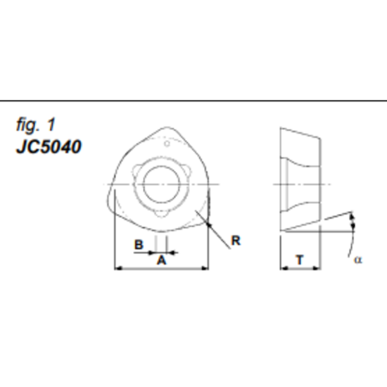 Picture of DIJET WDHW050316ZTR JC5040 Milling Insert Trigon 0.063 Corner Radius Carbide PVD Special