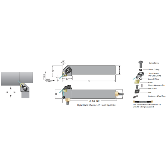 Picture of DORIAN ADCLNL-24-4E 80.0° Square 1.500 Shank 7.000 OAL