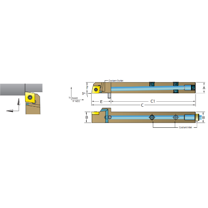 Picture of DORIAN ASCNCR10-2A 80.0° Swiss Square 0.629 Shank 4.000 OAL