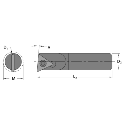 Picture of EVEREDE Tool CB2300 Triangle Boring Bar Dia0.3125 Positive 0.3120 7.92MM Cutter Dia