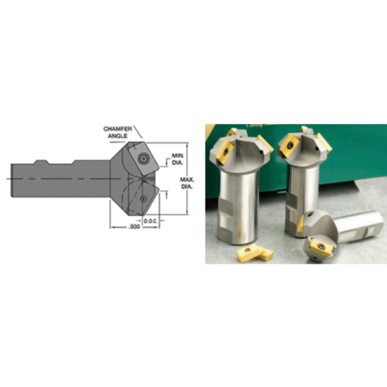 Picture of EVEREDE Tool CHM-500-60 Parallelogram 60.0°, Chamfer Mill End Mill Weldon 0.7500 Positive 1.4580 37.03MM Cutter Dia