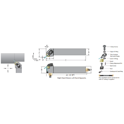 Picture of DORIAN ADCLNR-24-4E 80.0° Square 1.500 Shank 7.000 OAL