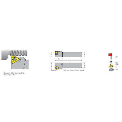 Picture of DORIAN SEGR037-4-11 Iso Thread Square 0.375 Shank 4.000 OAL