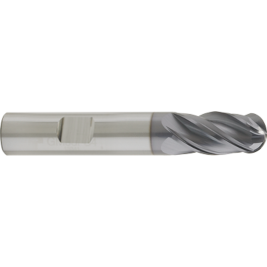 Picture of GORILLA MILL GM1000MMB4WF	 DIA 10MM SH 0.3937 LOC 0.8661 OAL 2.7559 End Mill Rougher/Finisher Variable Helix Carbide TiAlN Single End Ball Nose