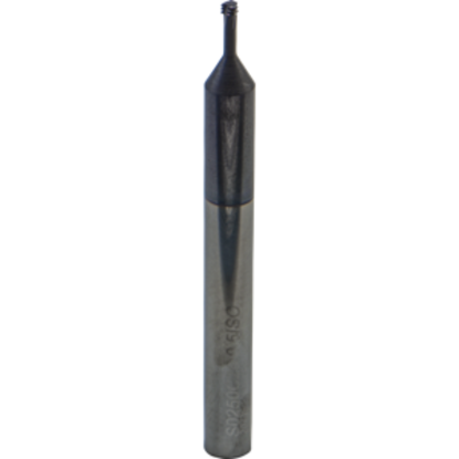 Picture of CARMEX MTS0250C26 0.5 ISO Thread Mill 0.09 Dia 0.50MM 0.26 Neck 2.50 OAL 3 Flute Coolant 2xD1 Internal AlTiN
