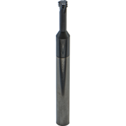 Picture of CARMEX MTS0250C55 1.0 ISO Thread Mill 0.18 Dia 1.00MM 0.55 Neck 2.50 OAL 3 Flute Coolant 2xD1 Internal AlTiN
