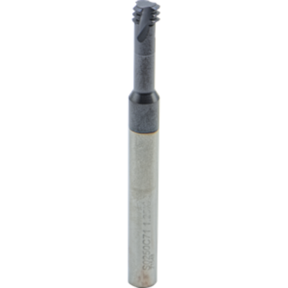 Picture of CARMEX MTS0250C71 1.25 ISO Thread Mill 0.23 Dia 1.25MM 0.71 Neck 2.50 OAL 3 Flute Coolant 2xD1 Internal AlTiN