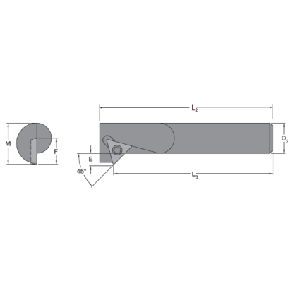 Picture of EVEREDE Tool SRCH1230 Triangle Boring Bar Dia0.6250 Positive 0.6250 15.88MM - 5/8 Cutter Dia