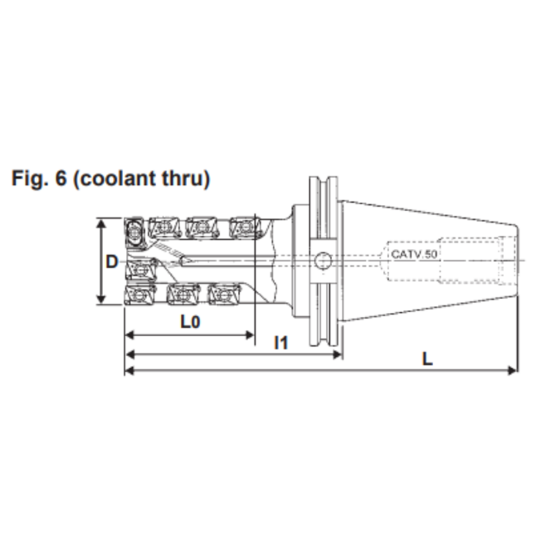 Picture of DIJET SEC-2200-3.0-NCV5 Milling Cutter 90.0°, Drill Mill 2.000 Cutter Diameter CAT 1.968 Shank 9.000 OAL 8 Flute