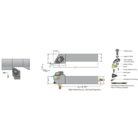 Picture of DORIAN ADTJNR-12-3B Triangle Square 0.750 Shank 4.500 OAL