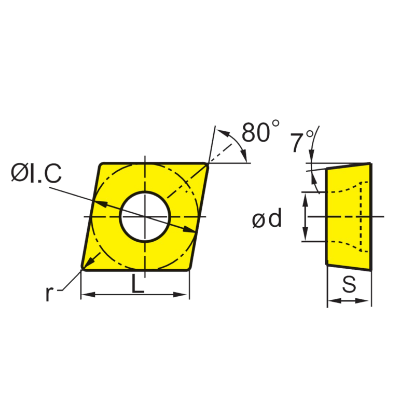 Picture of DIJET CCMT432 -FT JC215V Turning Insert 80.0° 0.031 Corner Radius Carbide Multilayer