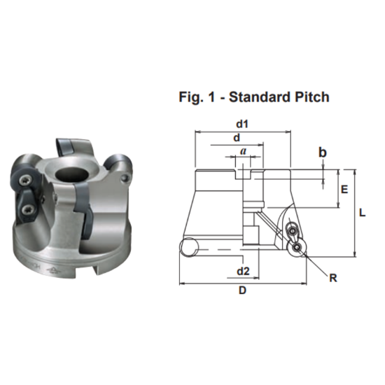 Picture of DIJET HDM-3125-4.0-S125-12 Milling Cutter Button Cutter 1.250 Cutter Diameter Weldon 1.250 Shank 7.000 OAL 3 Flute
