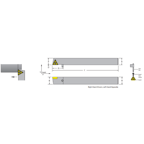 Picture of DORIAN STACR-06-2D Triangle Swiss Square 0.375 Shank 6.000 OAL