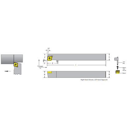 Picture of DORIAN SCACR10-3D 80.0° Swiss Square 0.625 Shank 6.000 OAL