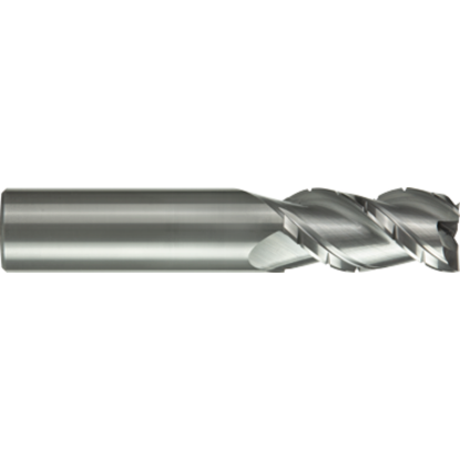 Picture of GORILLA MILL GMACB58R3090ZrN	 DIA 5/8" SH 0.6250 LOC 1.2500 OAL 3.50 End Mill Carbide ZrN Single End Corner Radius 0.0900 2.29MM SILVERBack CHIMPBREAKER