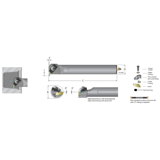 Picture of DORIAN AS-16R-ADNEL-3 Boring Bar Top Notch Type Boring Bar 1.000 Shank 8.000 OAL