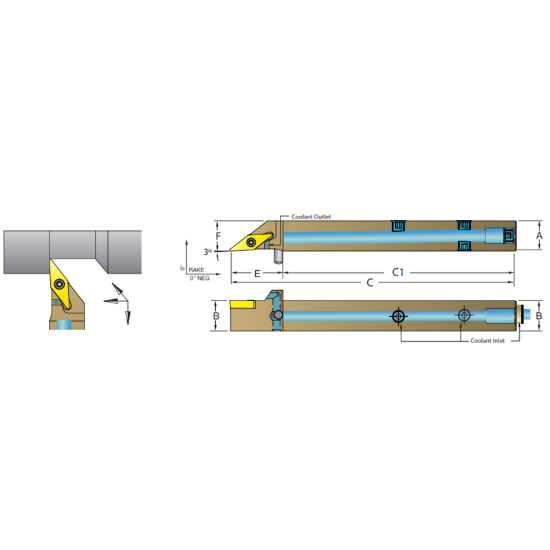 Picture of DORIAN ASVNCR06-2A 35.0° Swiss Square 0.375 Shank 4.000 OAL