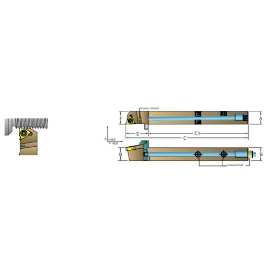 Picture of DORIAN ASER1010-H11 Iso Thread Square 0.393 Shank 3.940 OAL