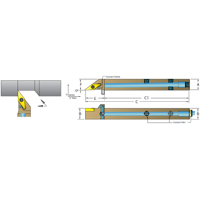 Picture of DORIAN ASVACL1010-H11 35.0° Swiss Square 0.393 Shank 3.940 OAL