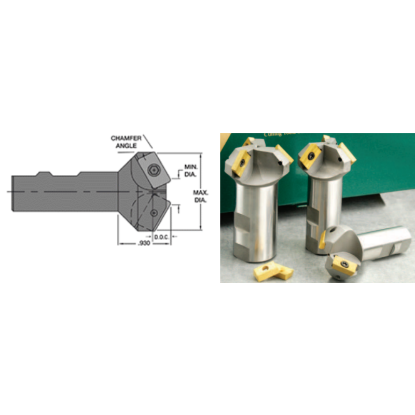 Picture of EVEREDE Tool CHM-1.188-45 Parallelogram 45.0°, Chamfer Mill End Mill Weldon 1.2500 Positive 1.9710 50.06MM Cutter Dia