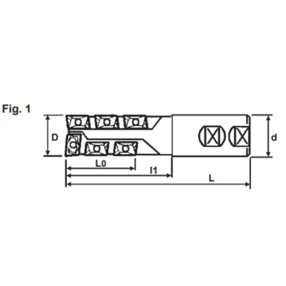 Picture of DIJET SEC-2100-2.0-S100 Milling Cutter 90.0°, Drill Mill 1.000 Cutter Diameter Weldon 1.000 Shank 5.000 OAL 7 Flute